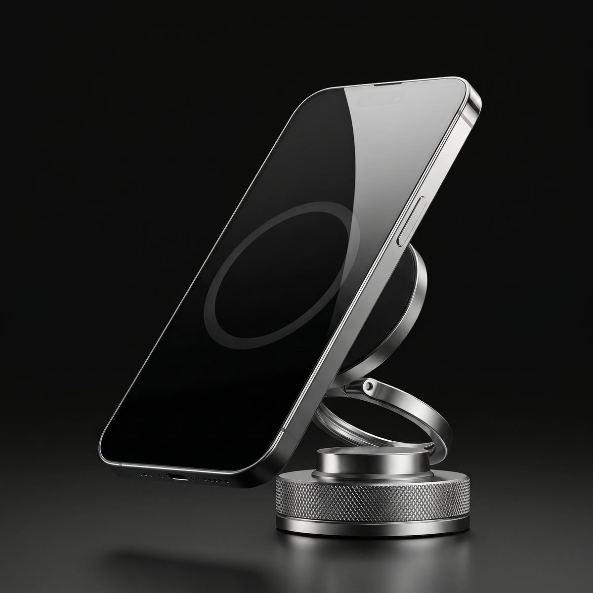 Vacuum suction magnetic phone mount, black studio