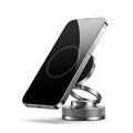 Vacuum suction magnetic phone mount holding a phone, white studio